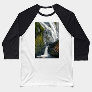 A beautiful waterfall cascades down a mountain in Ireland. Baseball T-Shirt